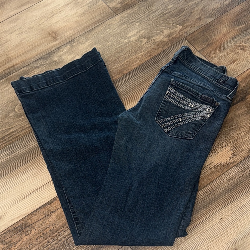 7 For All Mankind Dark Blue Flare Jeans